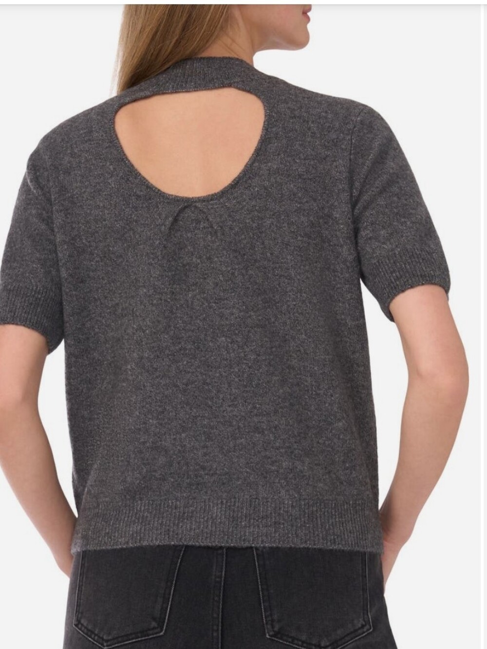 Ted Baker mock neck short sleeve heathered gray sweater size small